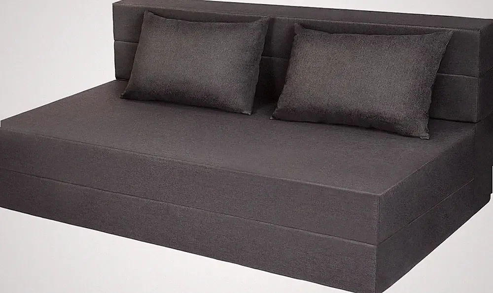 Convertible Folding Sofa Bed with Pillow, Washable Cover, Dark Grey