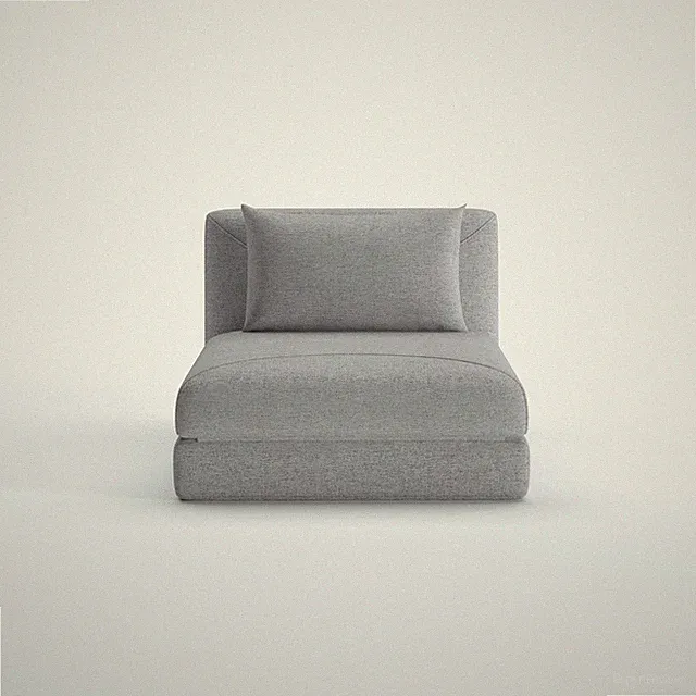 Convertible Futon Chair Light Gray Sofa Chaise Lounge Twin Bed for Living Room