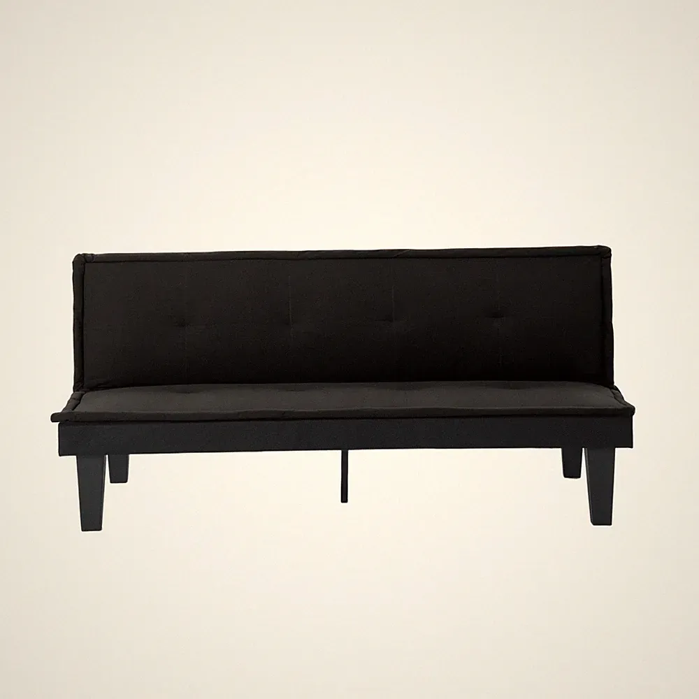 Convertible Futon Sofa Bed, 5 Position Faux Suede Sleeper, Black