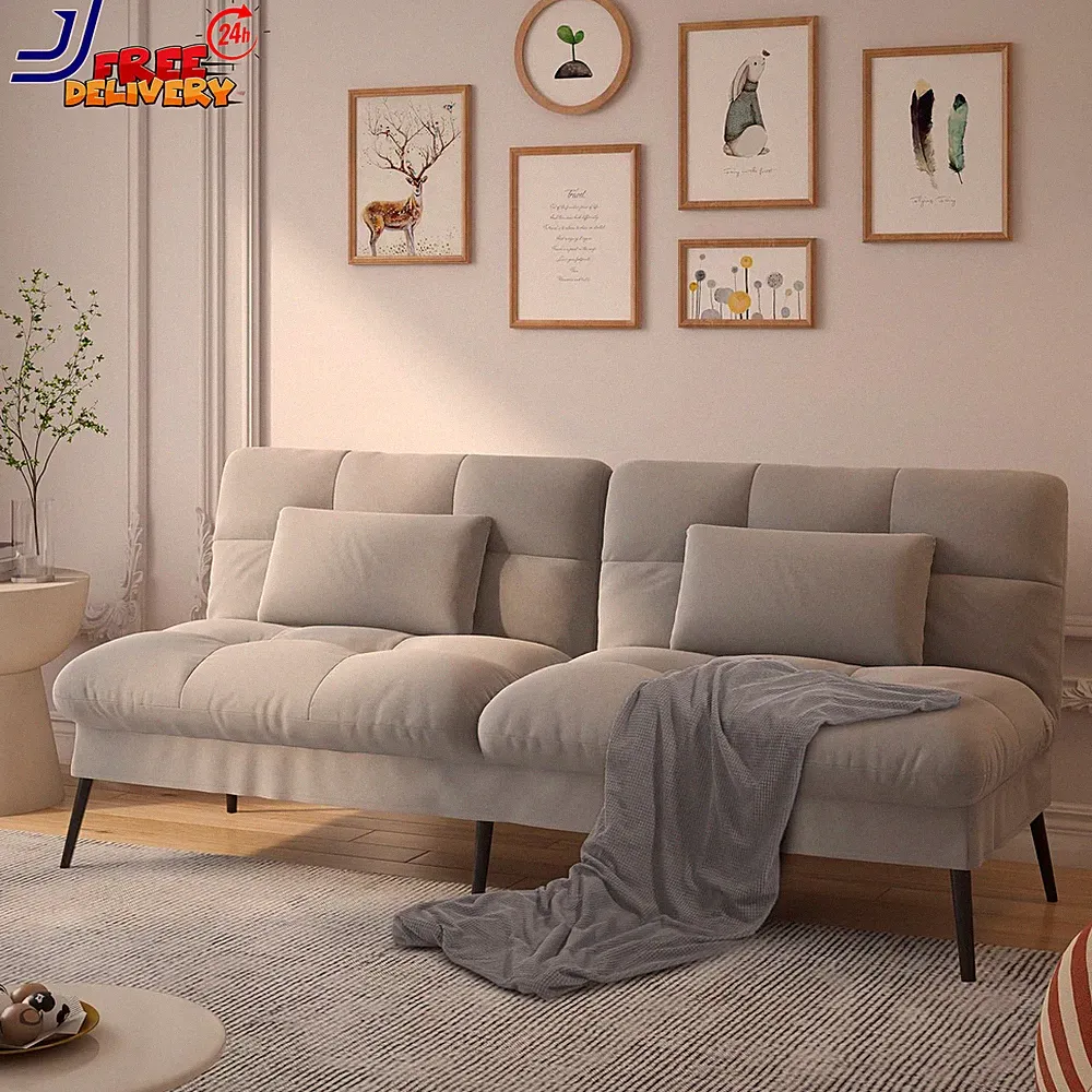 Convertible Futon Sofa Bed 68″Fabric Futons Couch w/ Adjustable Backrest Folding