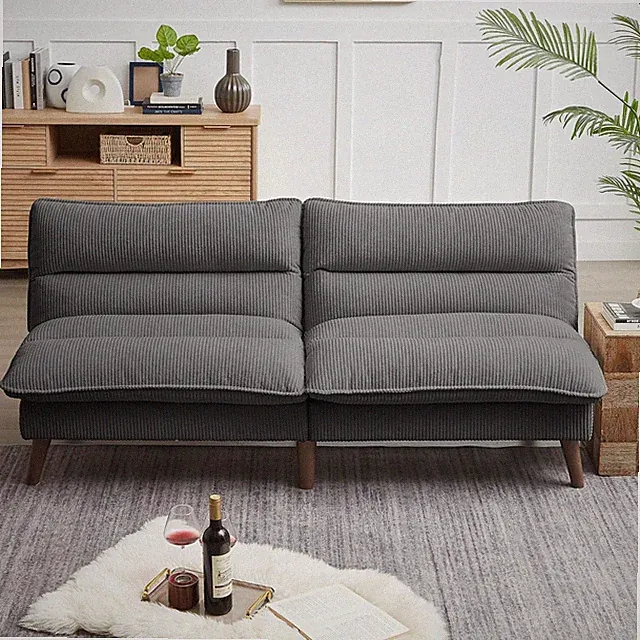 Convertible Futon Sofa Bed, 72" Loveseat Couch with 3-Level Adjustble