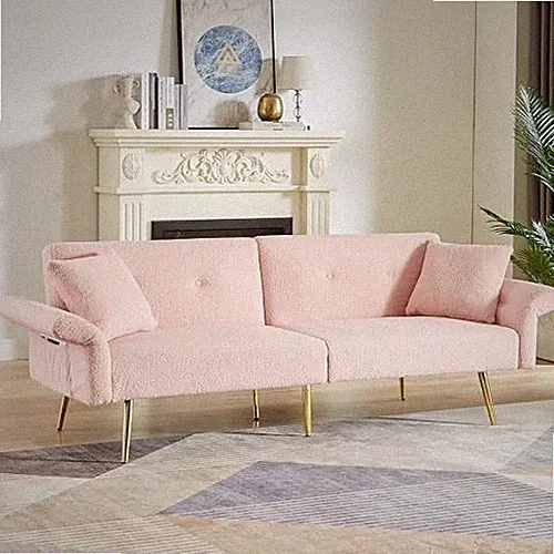 Convertible Futon Sofa Bed, 75″Velvet Fabric Futons Loveseat