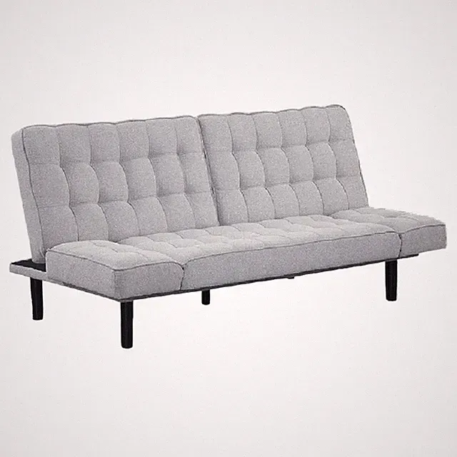 Convertible Futon Sofa Bed- Biscuit Tufted Cushions- Gray 81 Inch