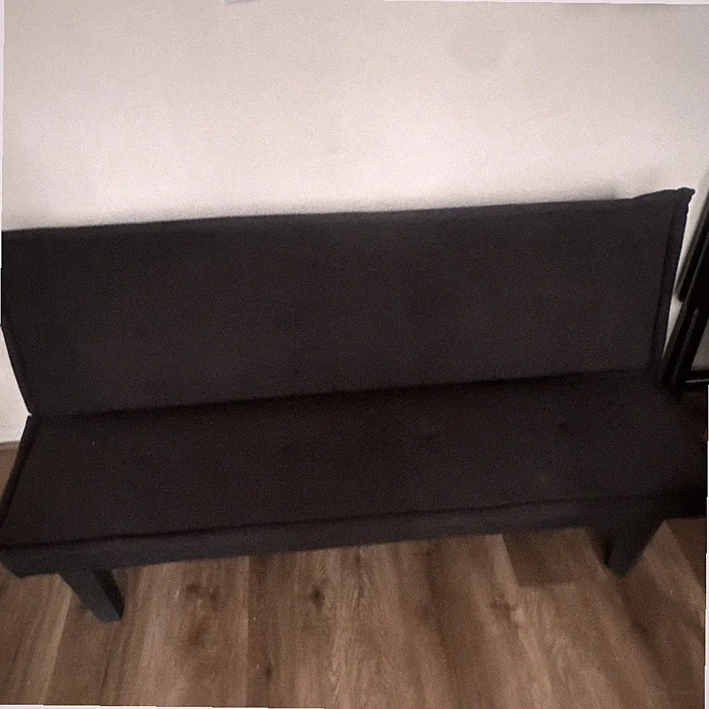 Convertible Futon Sofa Bed, Black Solid Fabric, 65 x 33 x 29 in