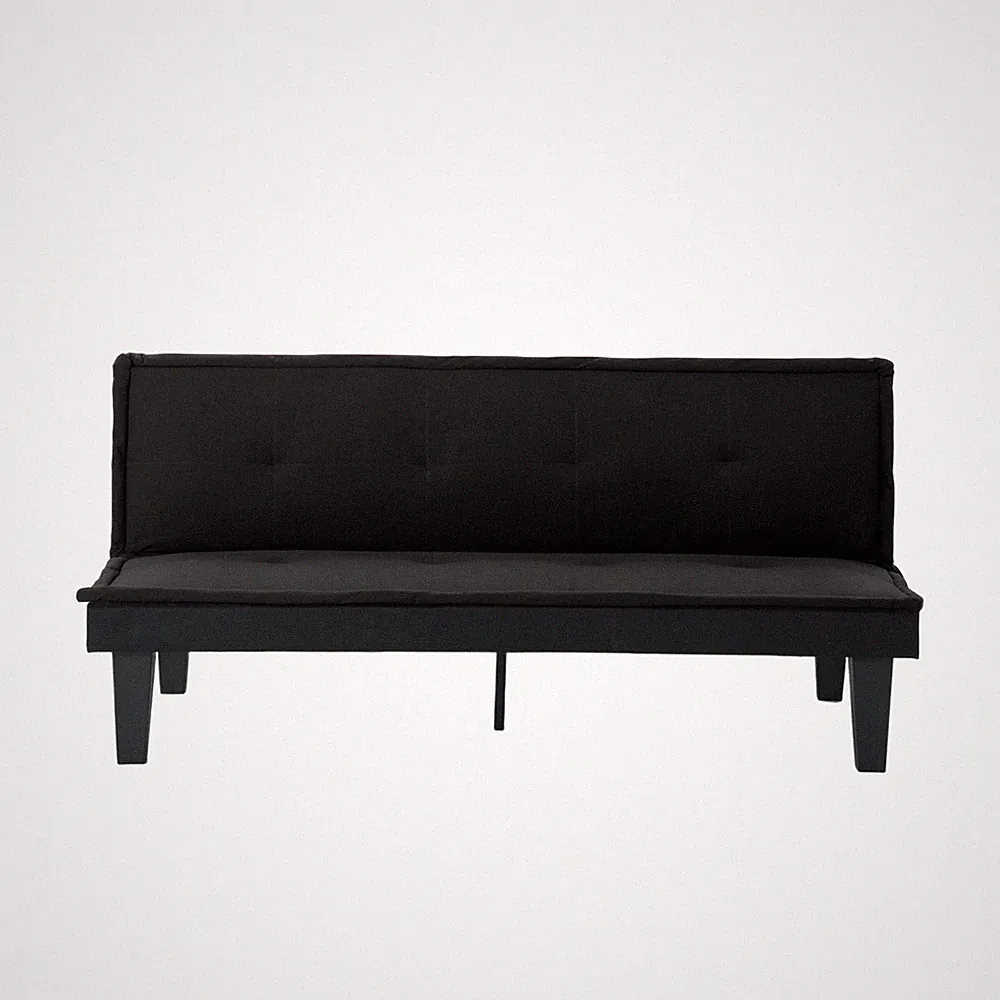 Convertible Futon Sofa Bed, Twin Size Faux Suede 5-Position Black