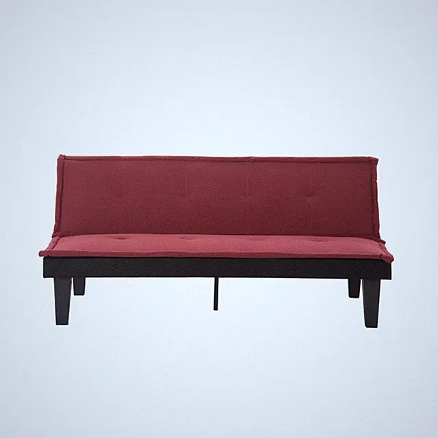 Convertible Futon Sofa Bed, Twin Size Faux Suede Couch Dark Red