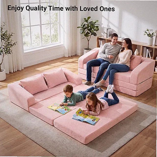 Convertible Futon Sofa Bed w/ Back Cushions for Living Room, No Assembly