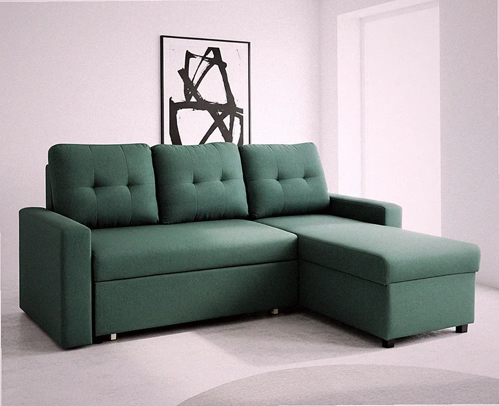Convertible L-Shaped Sectional Sleeper Sofa Bed, Stylish Apartment Furniture