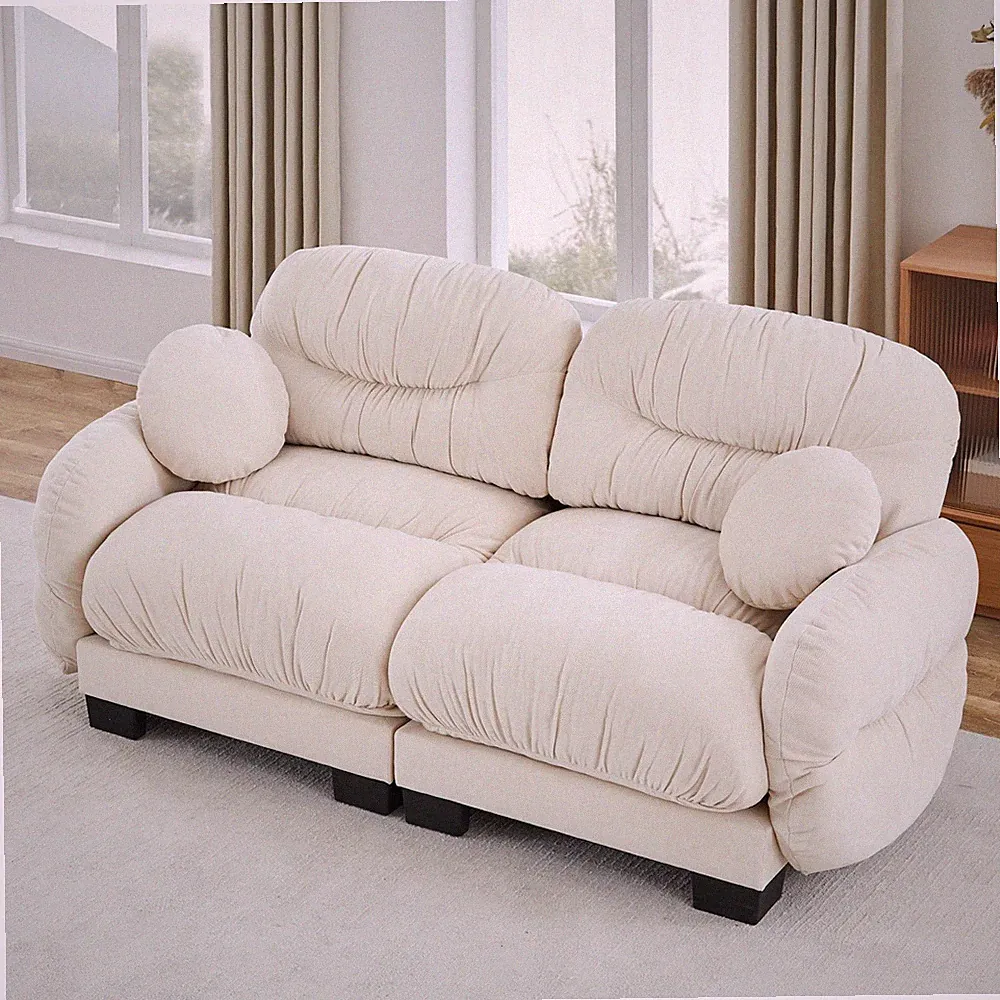Convertible Modular Sectional Sofa Cozy Chenille Loveseat Couch for Small Spaces