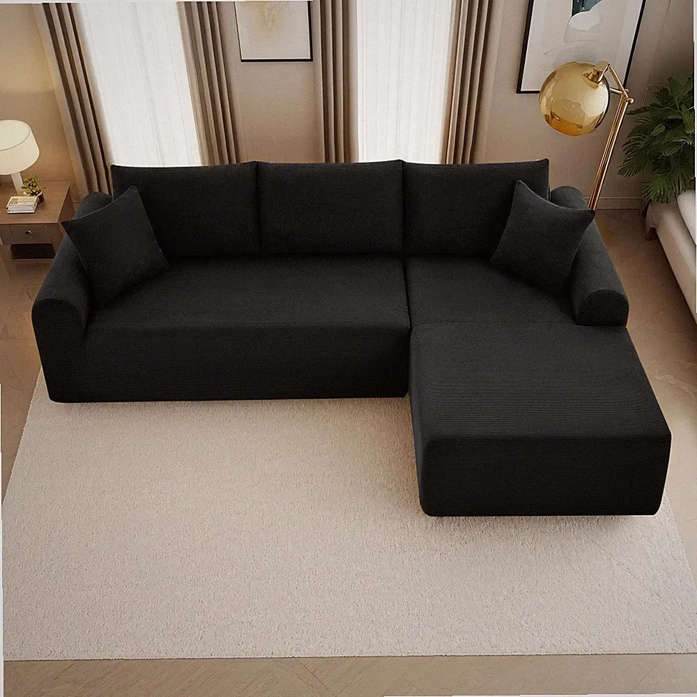 Convertible Modular Sectional Sofa, L-Shaped Boneless Couch with Chaise Lounge