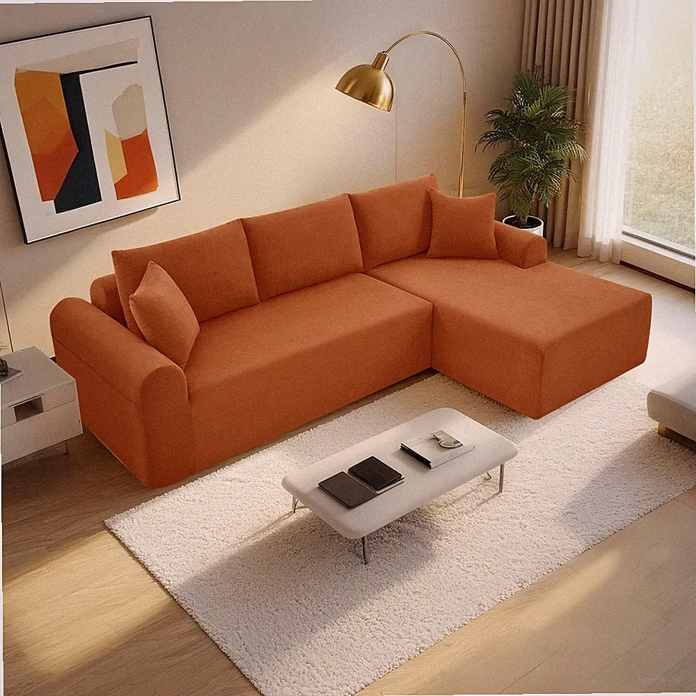 Convertible Modular Sectional Sofa, L-Shaped Boneless Couch with Chaise Lounge