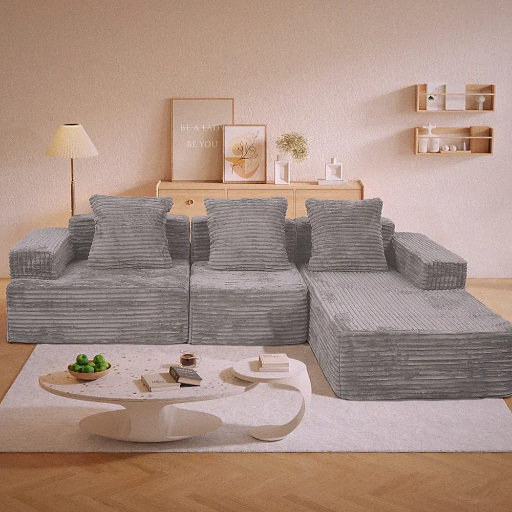 Convertible Modular Sectional Sofa Set Popular Compression Sofa Antique Grey