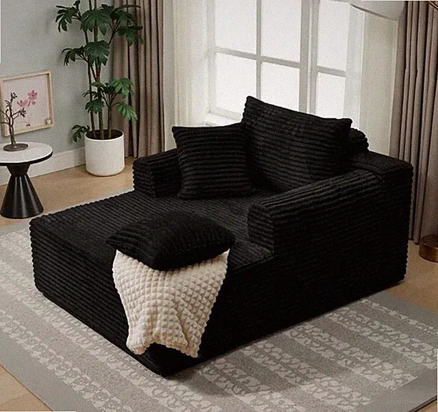 Convertible Oversized Sofa Bed – Corduroy, No Assembly