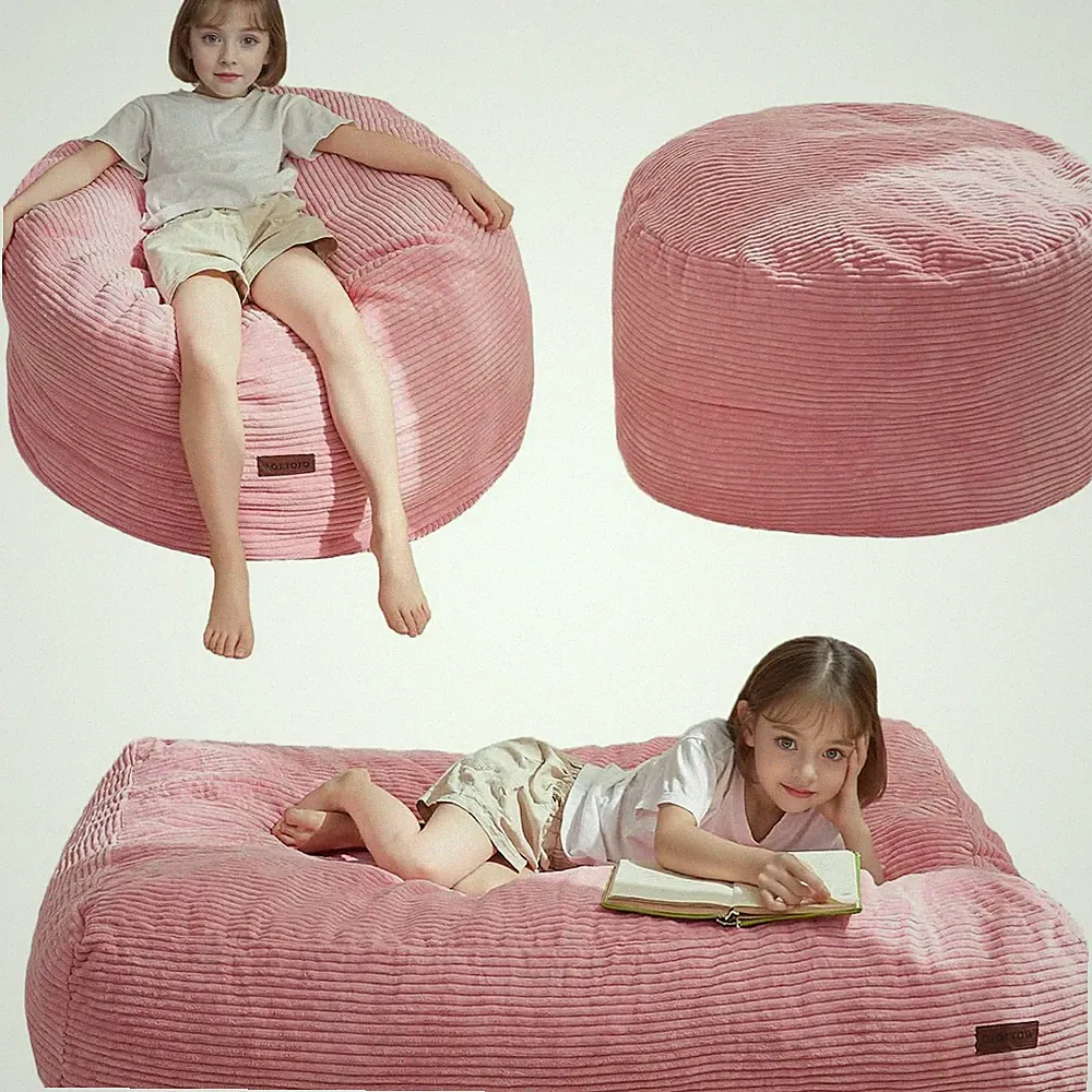 Convertible Pink Bean Bag Chair Bed for Kids - Washable & Cozy!