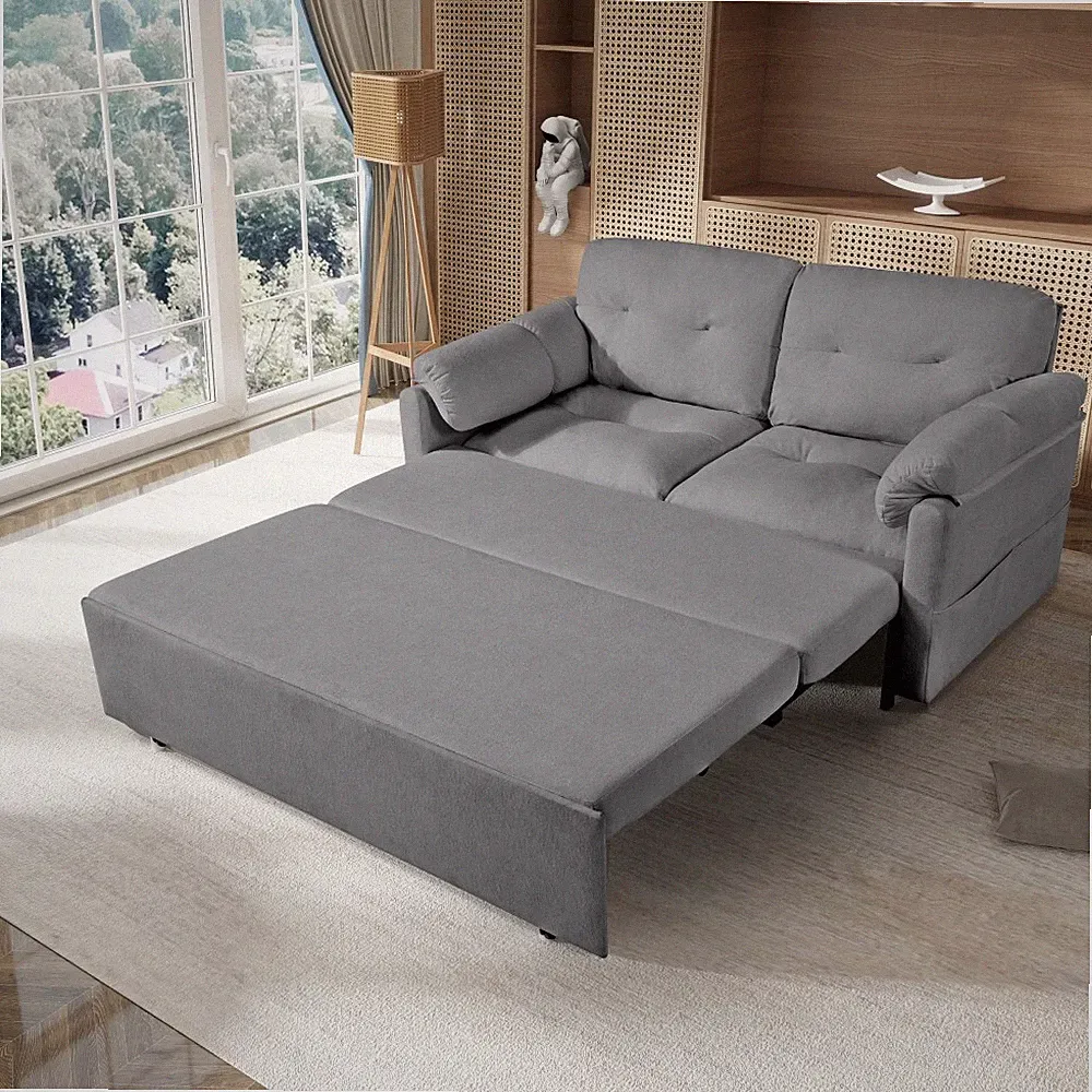 Convertible Pull Out Sofa Bed Queen Size Multi-Functional Chenille Loveseat Sofa