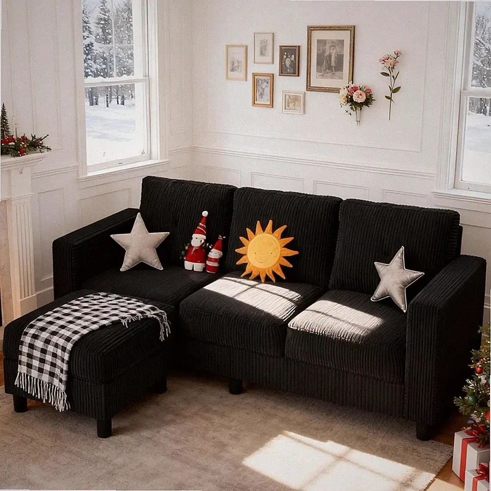 Convertible Sectional Couch Sofa for Small Spaces, L Shaped Modular Sofa with