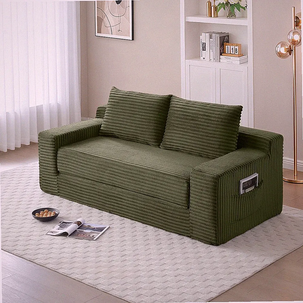 Convertible Sectional Loveseat Sofa Modular Couch Boneless Compressed Lounge