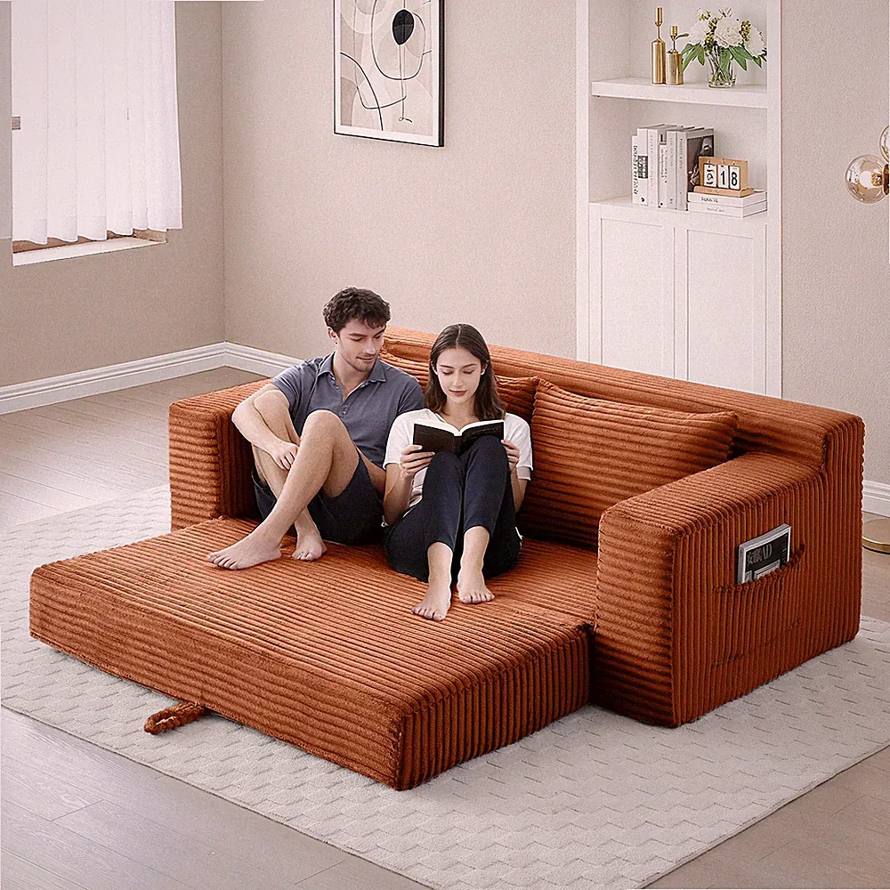 Convertible Sectional Loveseat Sofa Modular Couch Boneless Compressed Lounge