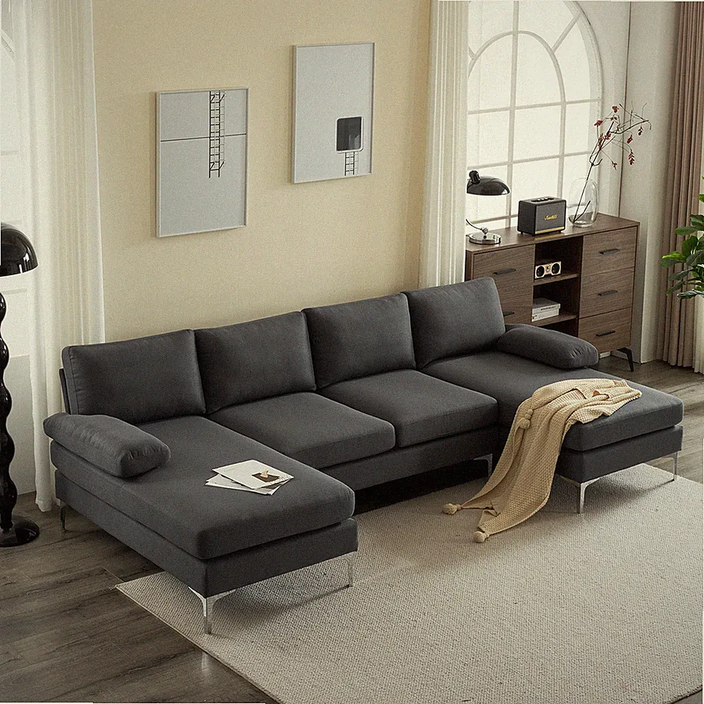 Convertible Sectional Sofa 110 Inch U Shape Sofa 4 Seater Sofa