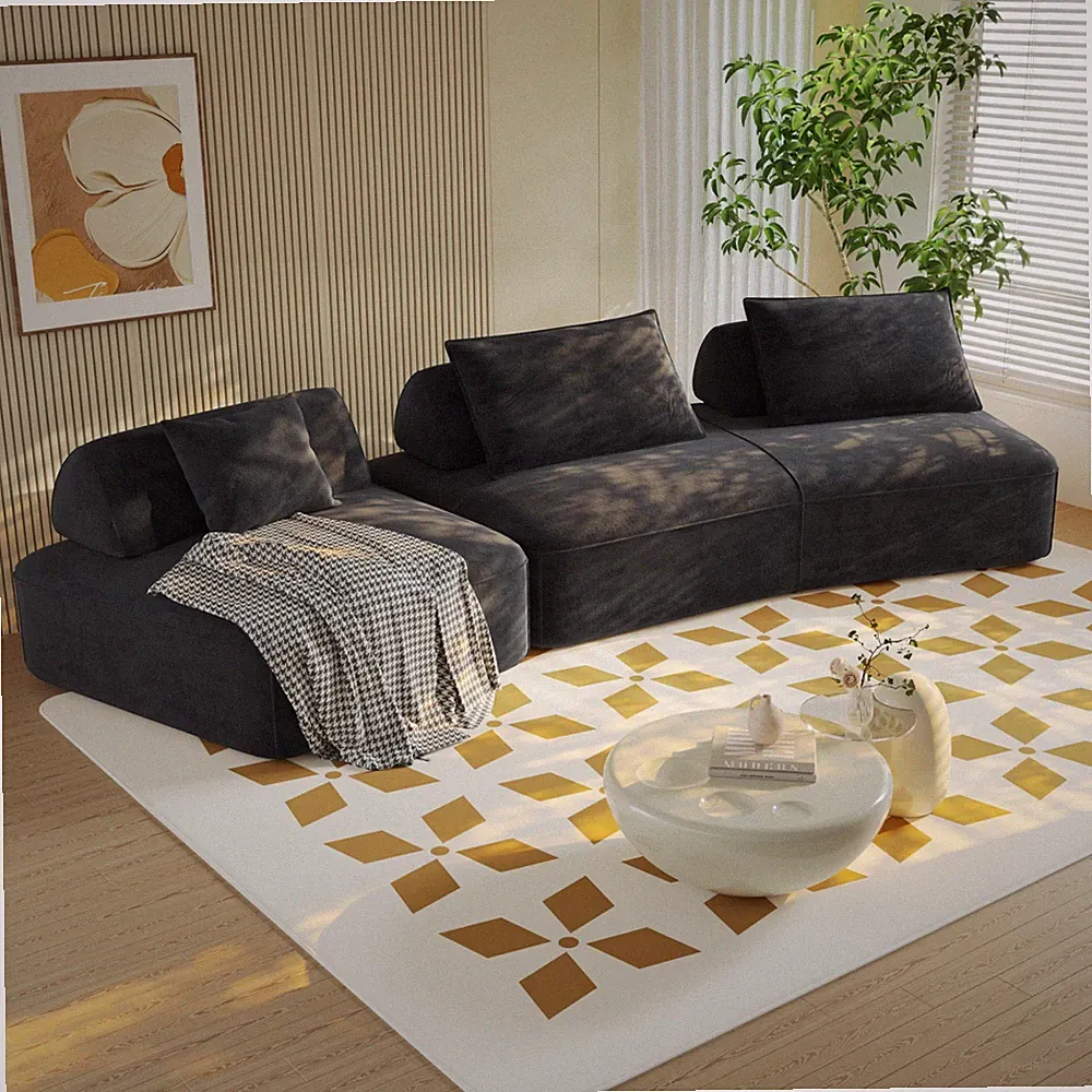 Convertible Sectional Sofa Bed Chenille Upholstered Modular Deep Seat Couch