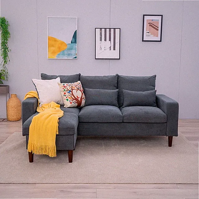 Convertible Sectional Sofa Couch 2/3 Seat L-Shaped Sofa with Ottoman Set