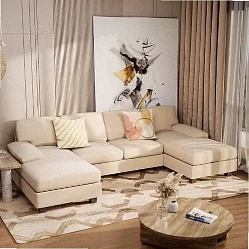 Convertible Sectional Sofa Couch 4 Seat Sofa Set for Living Room NEW
