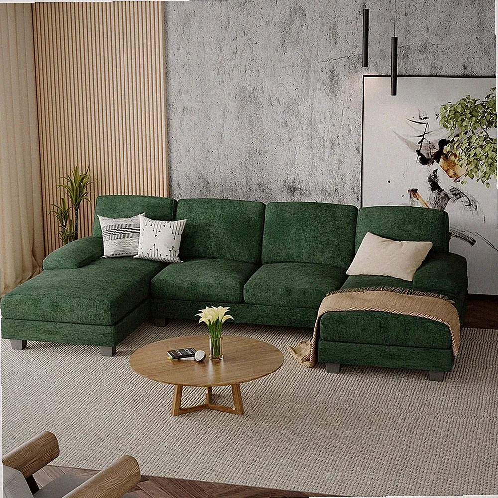 Convertible Sectional Sofa Couch 4 Seat Sofa Set for Living Room U-Shaped