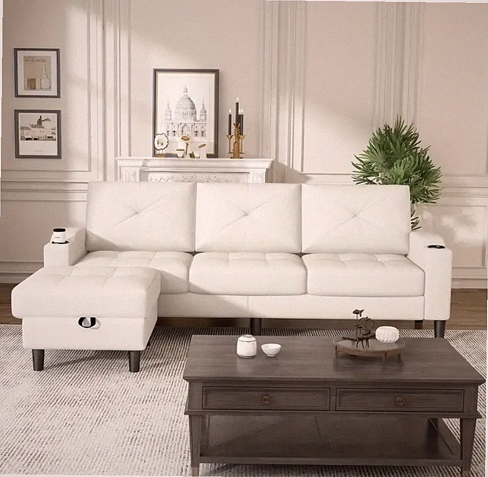 Convertible Sectional Sofa Couch, L-Shaped Sofa Couch For Living Room