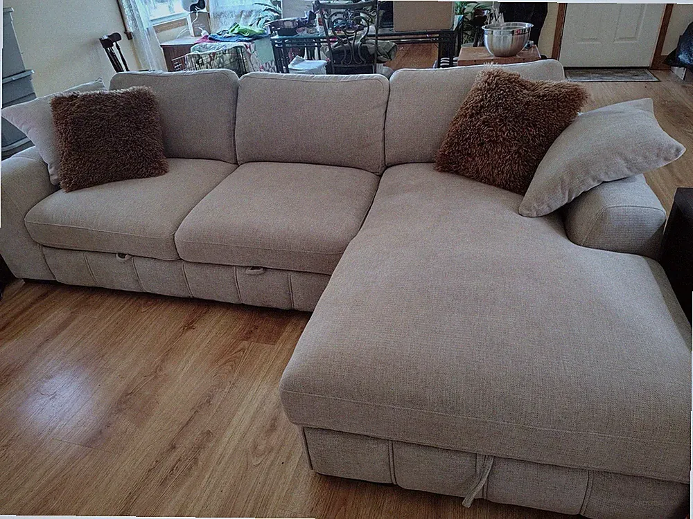 Convertible Sectional Sofa L-Shape Couch, 118" Oversized, 07033