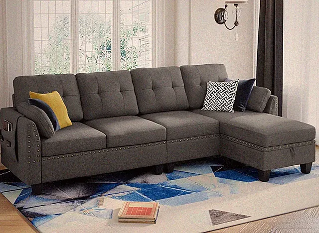 Convertible Sectional Sofa L Shaped Couch Reversible Sectional Couches for Livin
