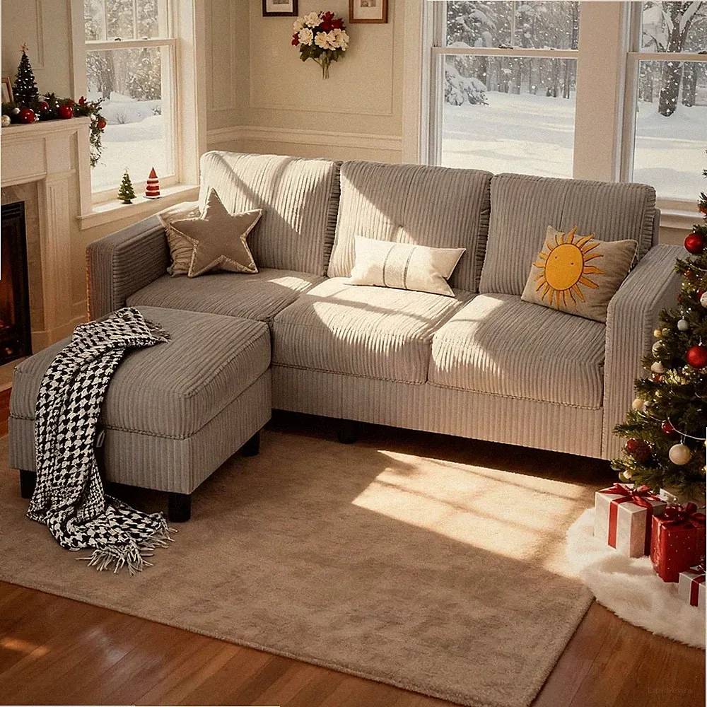 Convertible Sectional Sofa Small Spaces L Shaped Modular Sofa W/ Reversible