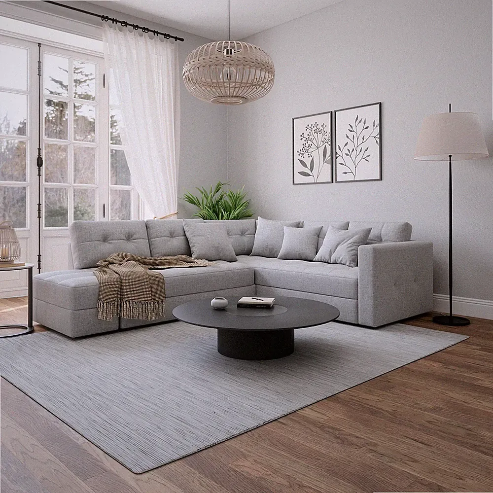 CONVERTIBLE SLEEPER SECTIONAL SOFA WITH STORAGE - ALL IN ONE