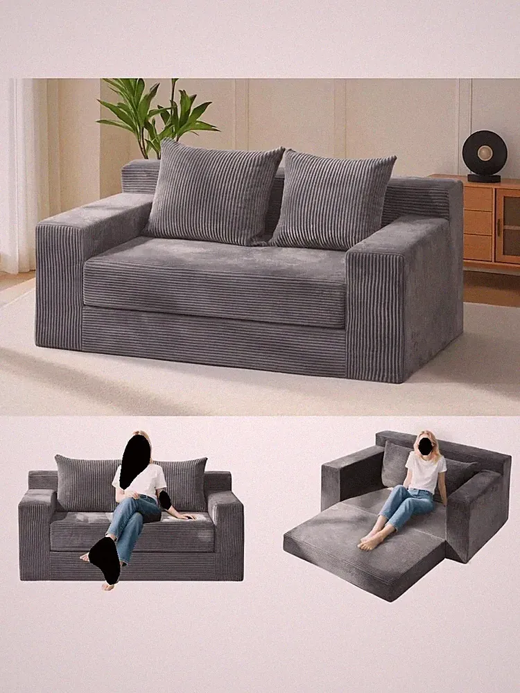 Convertible Sofa Bed, 3 In 1 Loveseat Folding Couch Bed Foldable - Boneless Couc