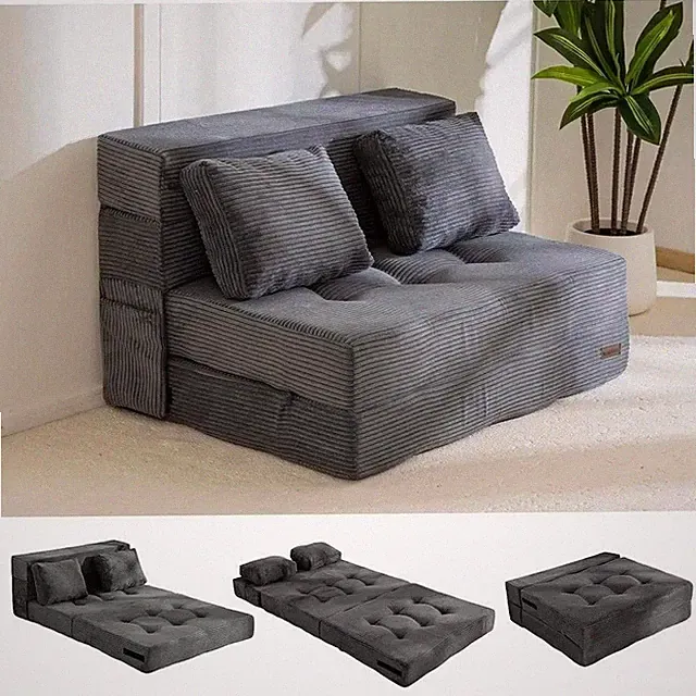 Convertible Sofa Bed 4in 1 Tufted Couch Bed multifunctional lounge Chair Vintage