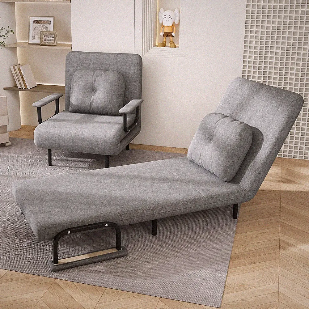 Convertible Sofa Bed 5-in-1 Adjustable Chair Folding Recliner Sleeper w/ Pillow