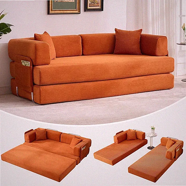 Convertible Sofa Bed Boneless Couch Floor Sofa Modular Loveseat Couch US Stock