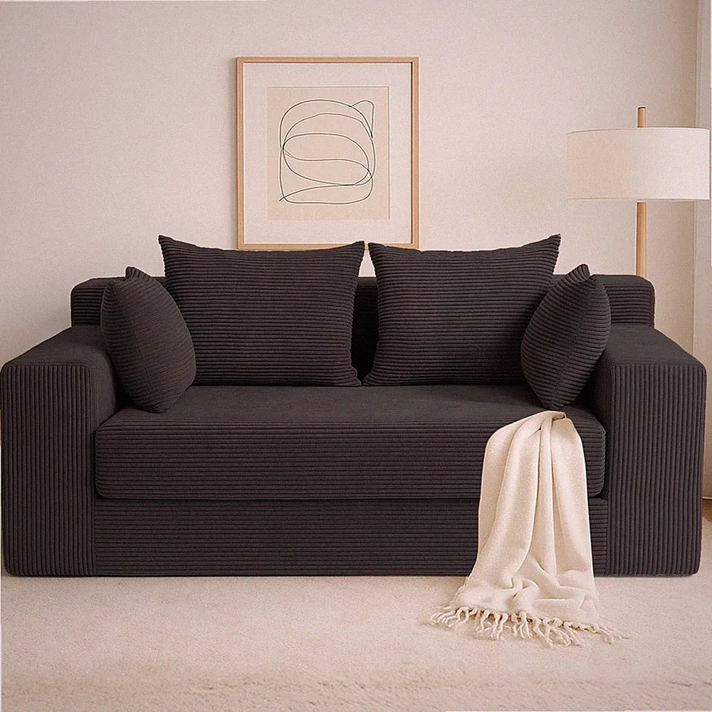 Convertible Sofa Bed, Boneless Loveseat Folding Couch Bed Foldable - 3 in 1 S...