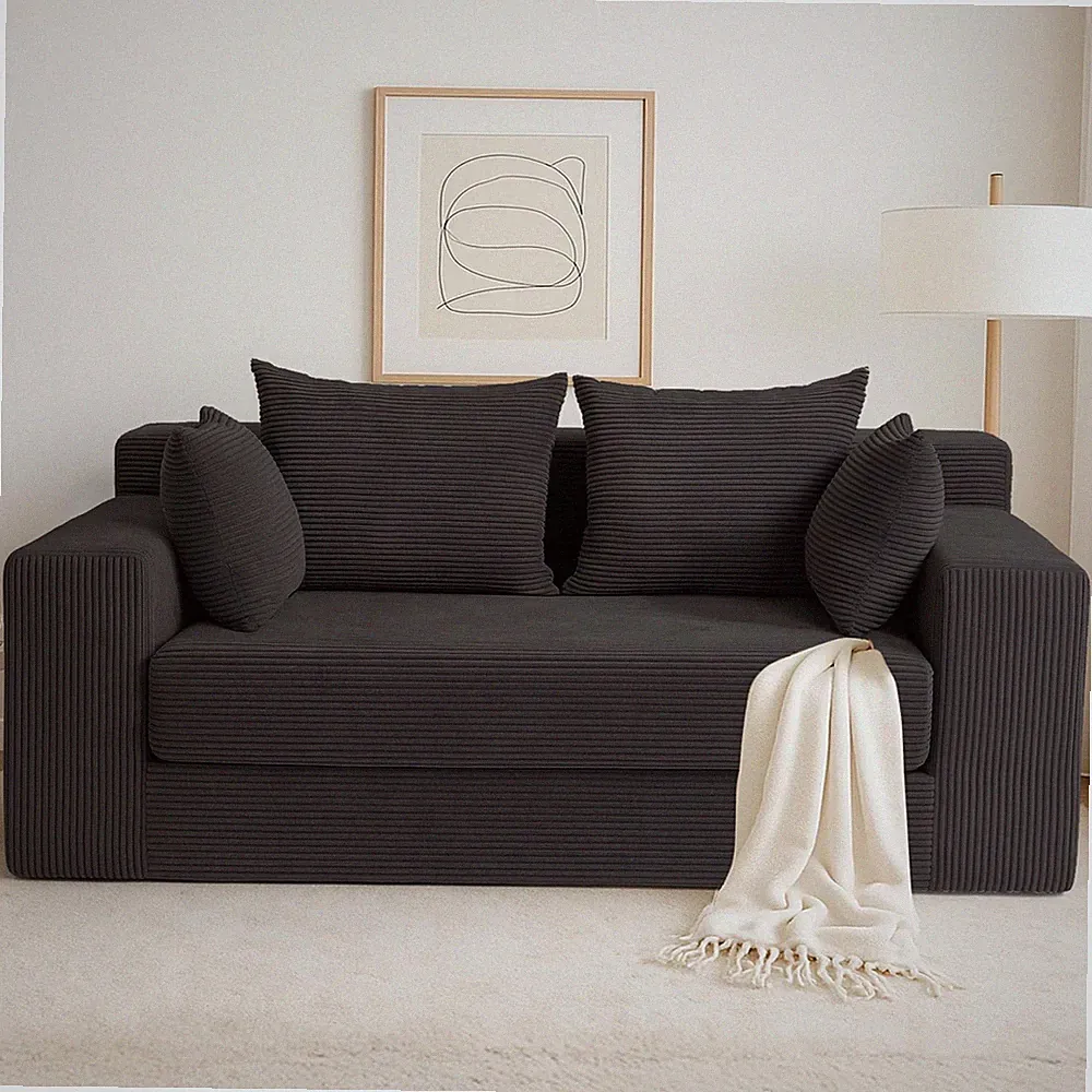 Convertible Sofa Bed, Boneless Loveseat Folding Couch Bed Foldable - 3 in 1 Smal