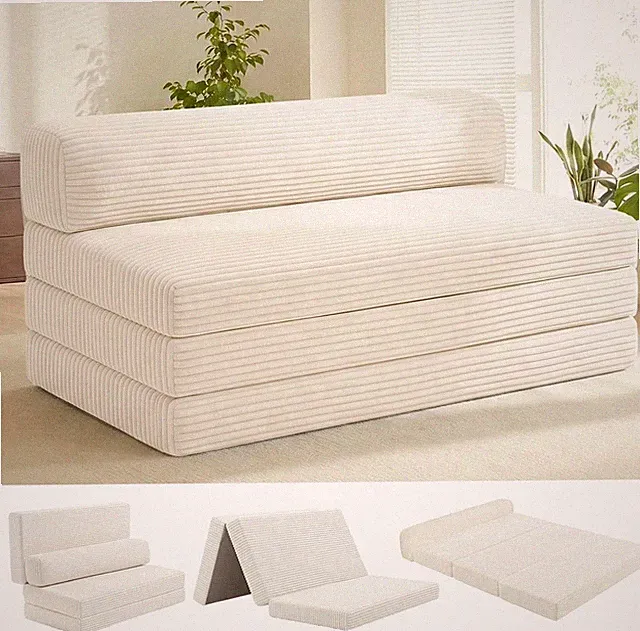 Convertible Sofa Bed, Boneless Loveseat with Removable Cushions & Washable