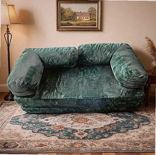 Convertible Sofa Bed, Corduroy Futon Couch Pull Out Bed, Couches for Living Room