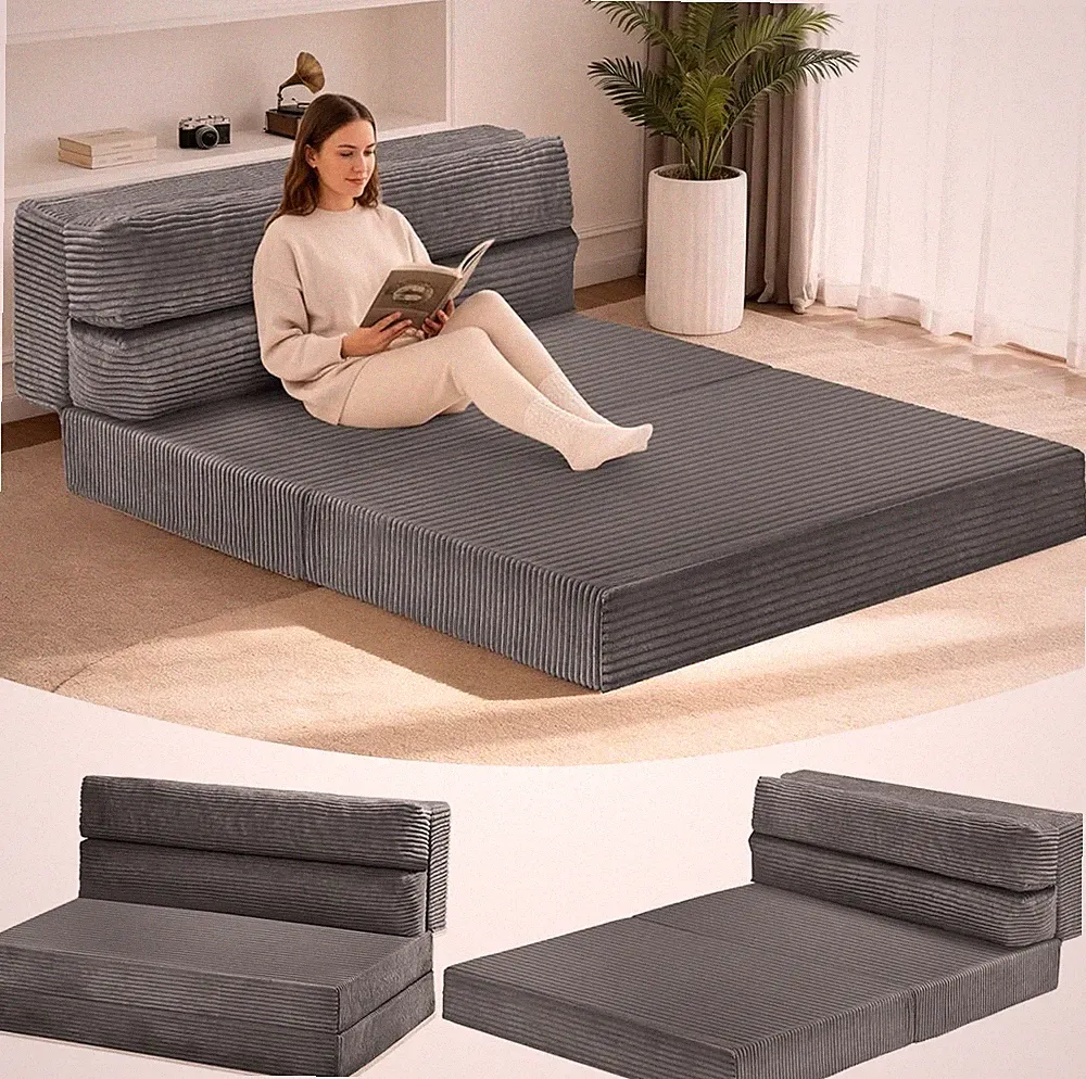 Convertible Sofa Bed Fold Out Couch Boneless Loveseat Sleeper Futon Mattress