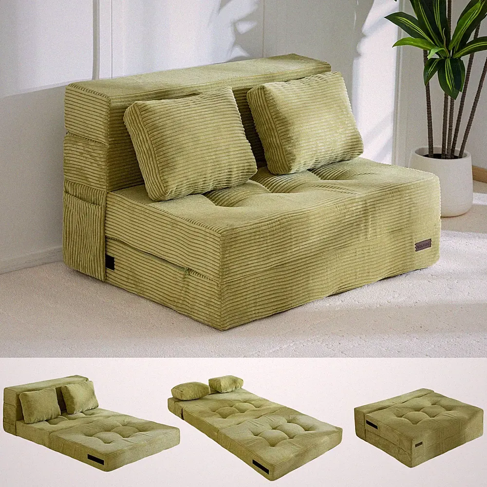 Convertible Sofa Bed, Fold Out Sofa Couch with Pillow for Adults