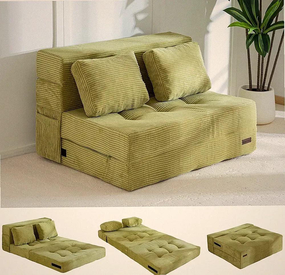 Convertible Sofa Bed, Fold Out Sofa Couch with Pillow for Adults | Loveseat Sofa