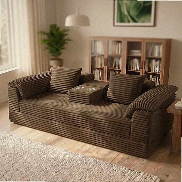 Convertible Sofa Bed,Folding Lounger Boneless Sofa Couch ,Floor Sofa W/CupHolder