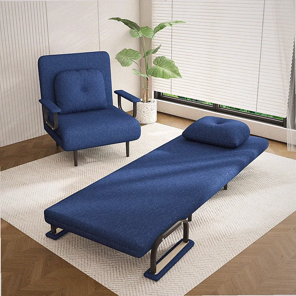 Convertible Sofa Bed Folding Sofa Chair w/ Adjustable Backrest for Small Spaces