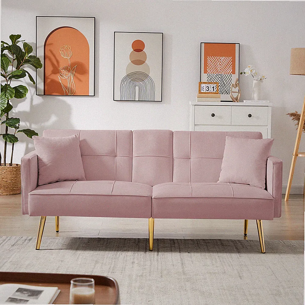 Convertible Sofa Bed Loveseat Sofa Folding Sofa Bed Cream White/Pink/Grey/Black