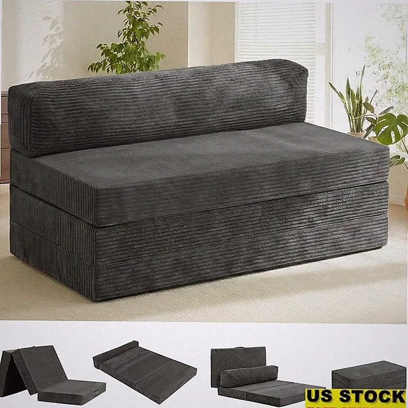 Convertible Sofa Bed Pull Out Couch Tri-Fold Mattress Easy Care Non-Slip New
