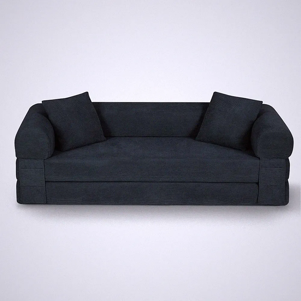 Convertible Sofa Bed Queen, 80 Inch Boneless Corduroy Sleeper with Storage