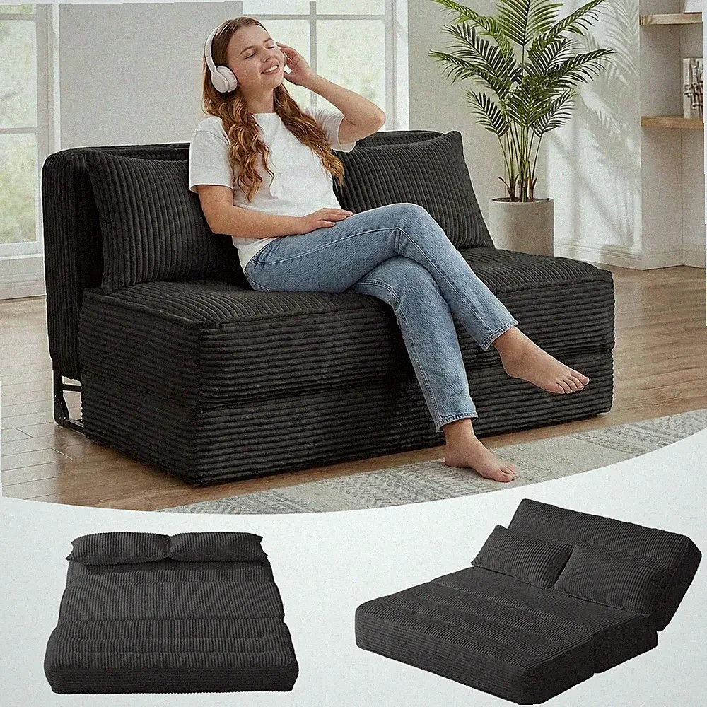 Convertible Sofa Bed with Fixed Frame,Boneless Couch Folding Loveseat Sleeper