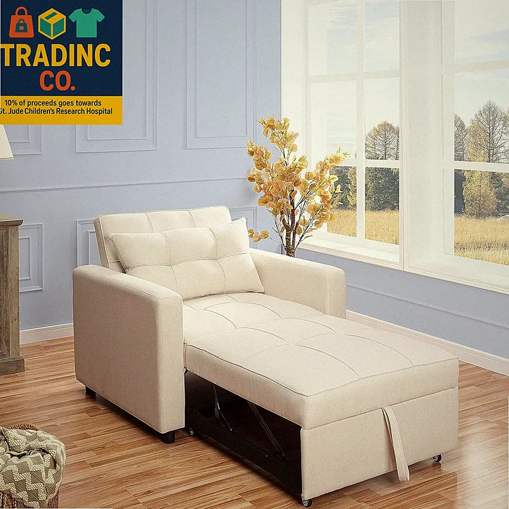 Convertible Sofa Chair Bed for Adults 3 in 1 Fold Out Chair Bed Linen Sofa Folda